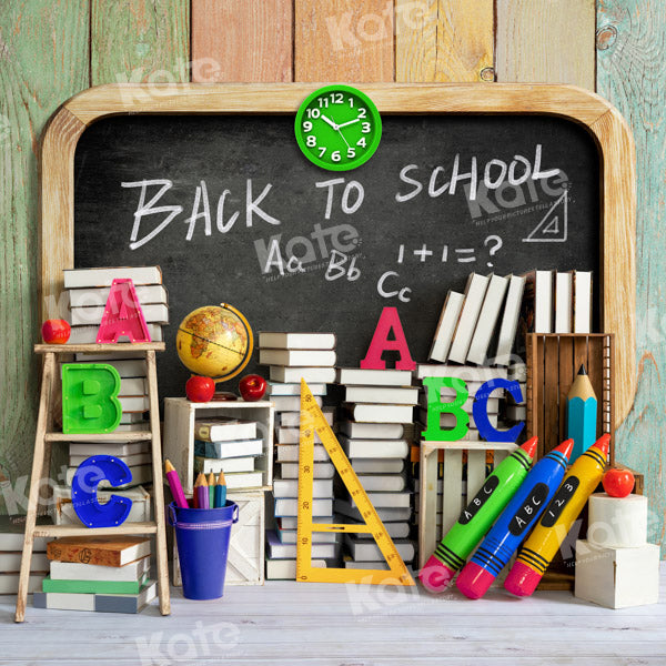 Kate Zurück zu Schule Blackboard Vintage Holz Hintergrund von Emetselch - Kate Backdrop.de