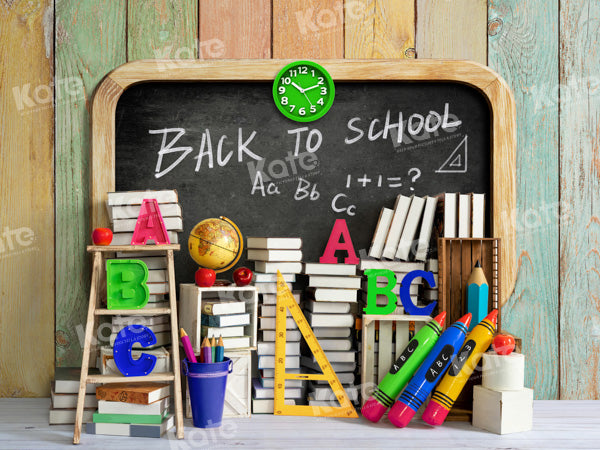 Kate Zurück zu Schule Blackboard Vintage Holz Hintergrund von Emetselch - Kate Backdrop.de