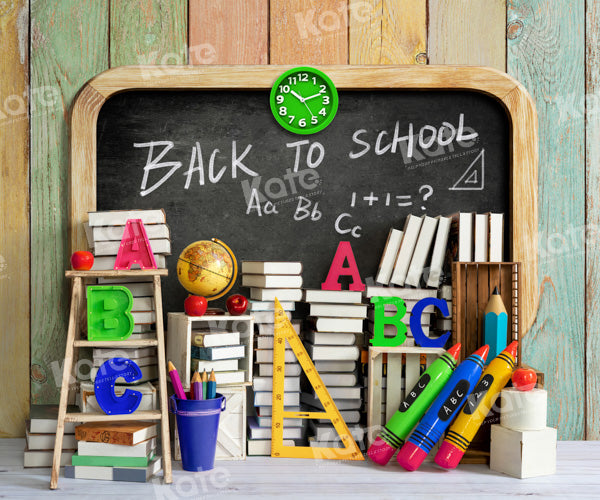 Kate Zurück zu Schule Blackboard Vintage Holz Hintergrund von Emetselch - Kate Backdrop.de