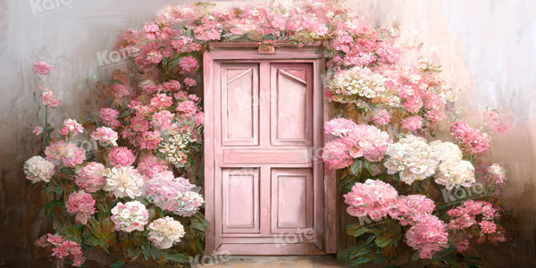 Kate Frühling Fantasie Rosa Blume Wand Retro Tür Hintergrund von Chain Photography - Kate Backdrop.de