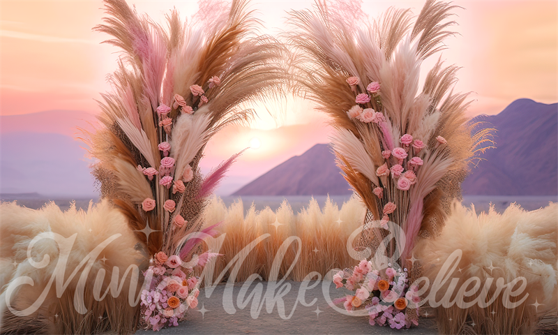 Kate Painterly Fine Art Boho Sonnenuntergang Cake Smash Geburtstag Hintergrund von Mini MakeBelieve - Kate Backdrop.de