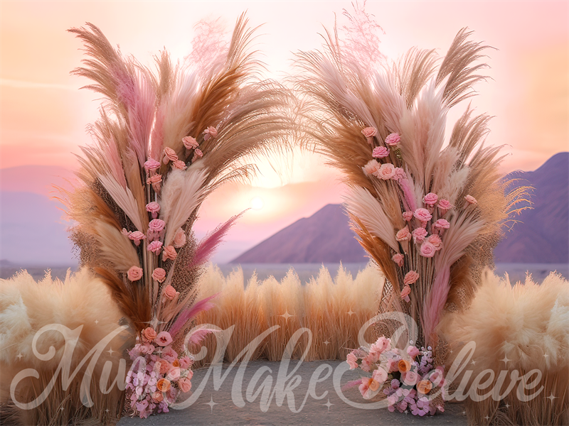 Kate Painterly Fine Art Boho Sonnenuntergang Cake Smash Geburtstag Hintergrund von Mini MakeBelieve - Kate Backdrop.de