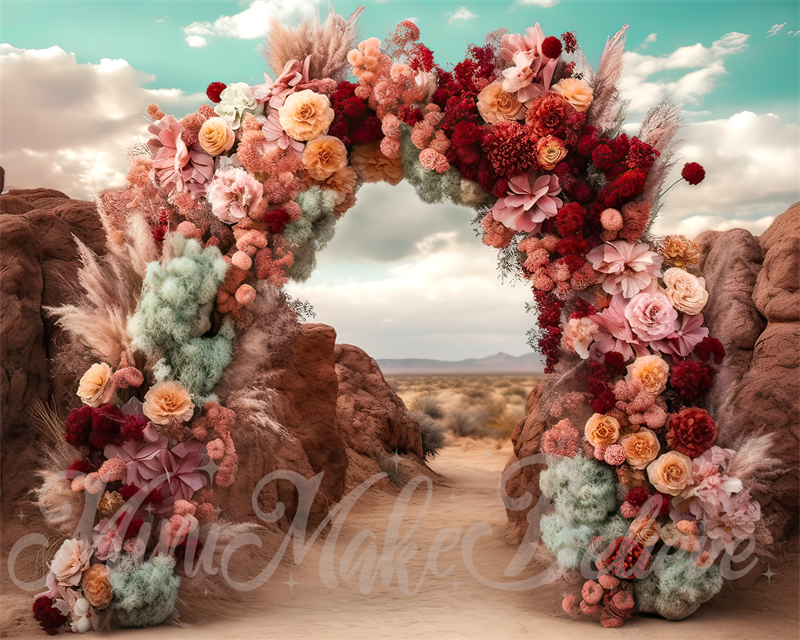 Kate Painterly Fine Art Floral Wüste Berg Bogen Hintergrund von Mini MakeBelieve - Kate Backdrop.de