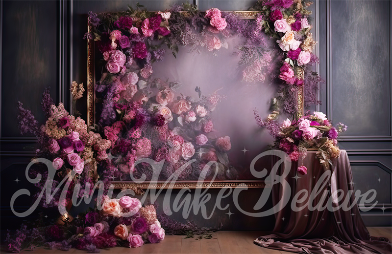 Kate Painterly Fine Art Purple Floral Zimmer Geburtstag Hochzeit Feier Hintergrund von Mini MakeBelieve - Kate Backdrop.de