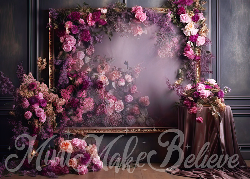 Kate Painterly Fine Art Purple Floral Zimmer Geburtstag Hochzeit Feier Hintergrund von Mini MakeBelieve - Kate Backdrop.de
