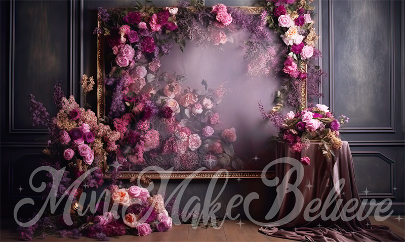 Kate Painterly Fine Art Purple Floral Zimmer Geburtstag Hochzeit Feier Hintergrund von Mini MakeBelieve - Kate Backdrop.de