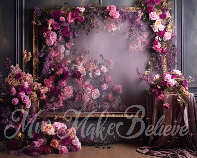 Kate Painterly Fine Art Purple Floral Zimmer Geburtstag Hochzeit Feier Hintergrund von Mini MakeBelieve - Kate Backdrop.de