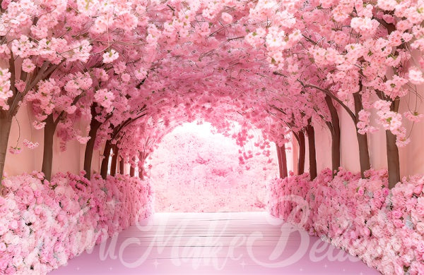 Kate Painterly Fine Art Cherry Blossom Tunnel Cake Smash Geburtstag Hintergrund von Mini MakeBelieve - Kate Backdrop.de