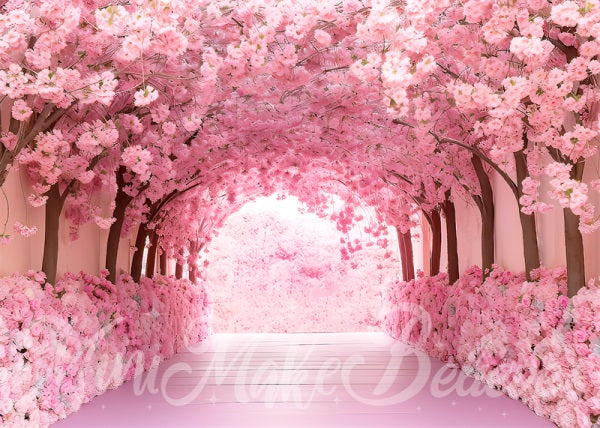 Kate Painterly Fine Art Cherry Blossom Tunnel Cake Smash Geburtstag Hintergrund von Mini MakeBelieve - Kate Backdrop.de