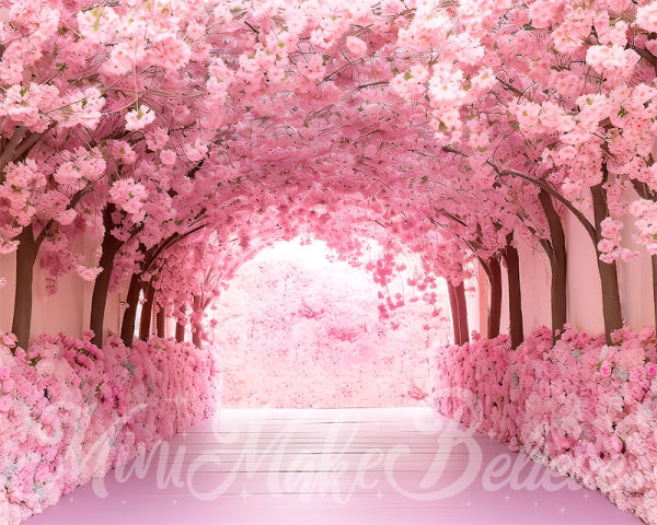 Kate Painterly Fine Art Cherry Blossom Tunnel Cake Smash Geburtstag Hintergrund von Mini MakeBelieve - Kate Backdrop.de