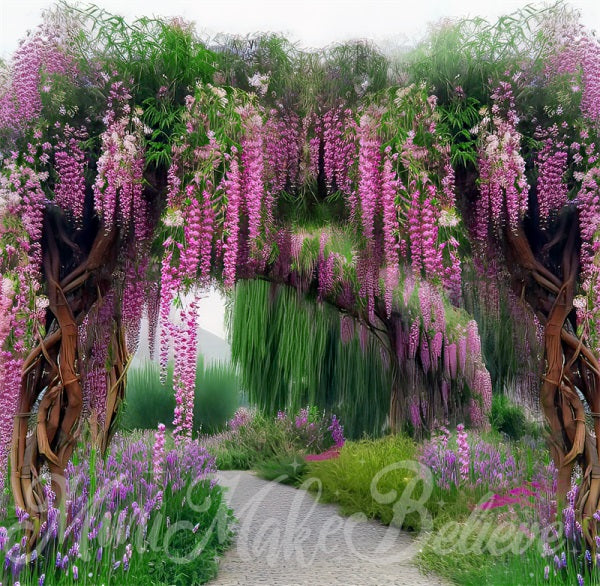 Kate Painterly Fine Art Wisteria Willow Enchanted Tree Bogen Hintergrund von Mini MakeBelieve - Kate Backdrop.de