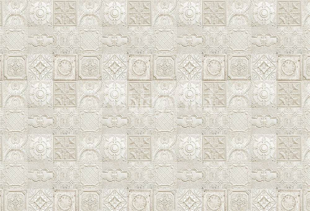 Kate Cremefarbene Fliesenwand Boudoir Hintergrund von Ashley Paul - Kate Backdrop.de