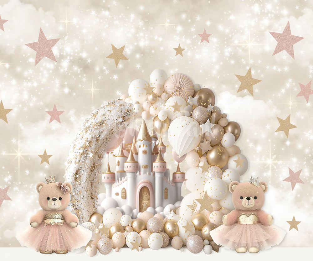 Kate Teddybär Prinzessin Schloss Hintergrund von Ashley Paul - Kate Backdrop.de