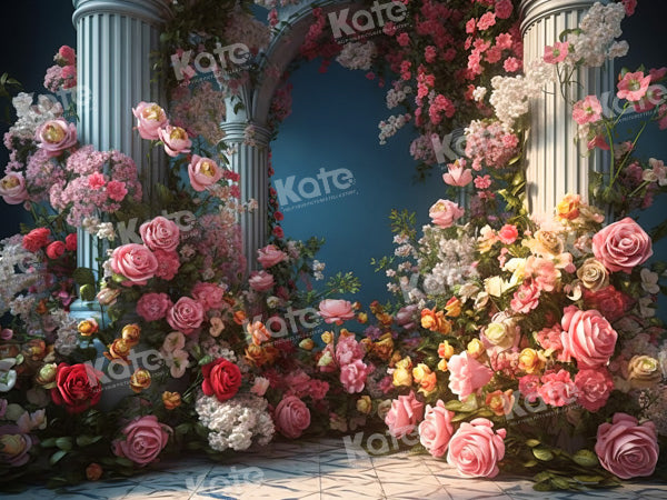 Kate Blossom Flower Hochzeit Schloss Gebäude Hintergrund von Chain Photography - Kate Backdrop.de