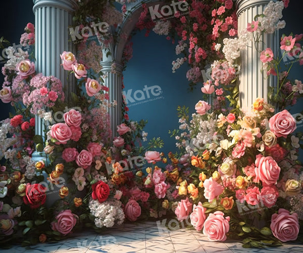 Kate Blossom Flower Hochzeit Schloss Gebäude Hintergrund von Chain Photography - Kate Backdrop.de