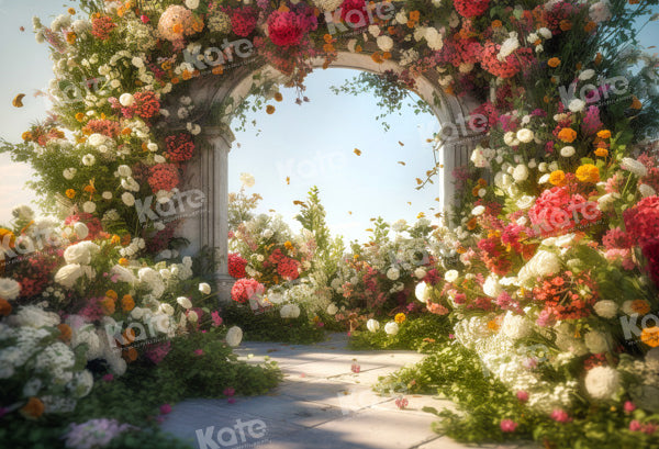 Kate Hochzeit Blumenbogen Romantischer Hintergrund von Chain Photography