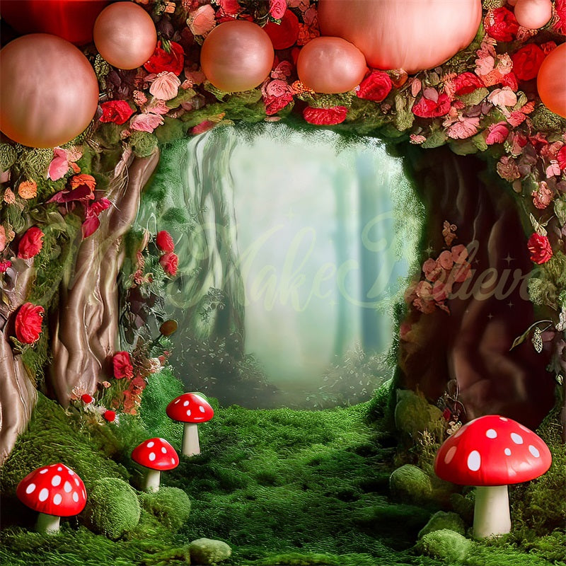 Kate Pilzwald mit verstreuten Luftballons als Hintergrund von Mini MakeBelieve