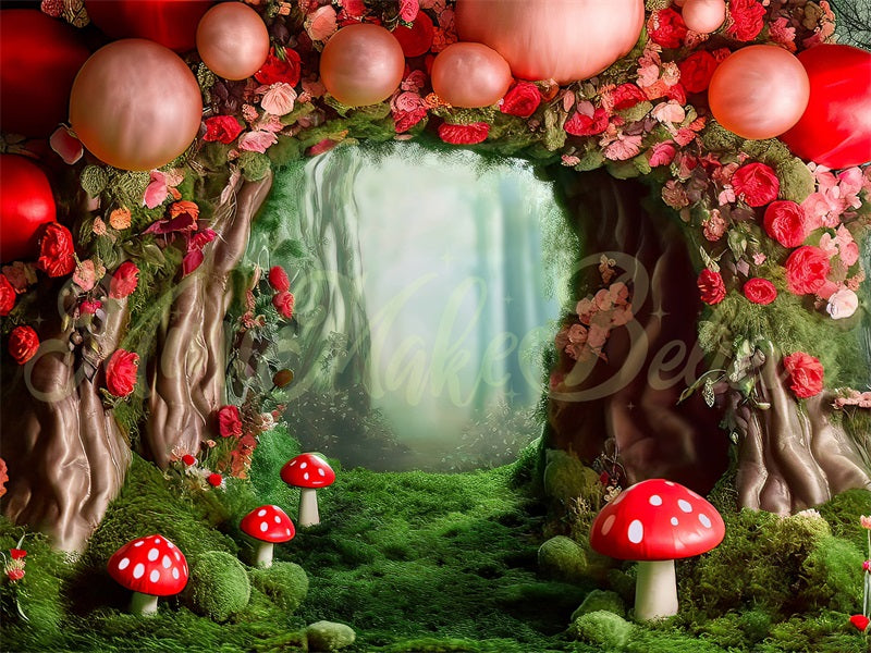 Kate Pilzwald mit verstreuten Luftballons als Hintergrund von Mini MakeBelieve