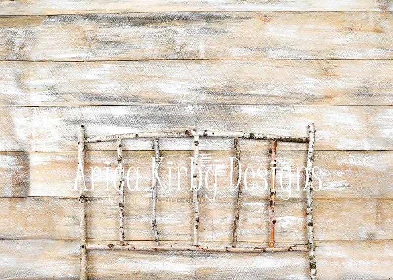 Kate Retro Holz Wand Birkenbett Kopfteil Hintergrund von Arica Kirby - Kate Backdrop.de