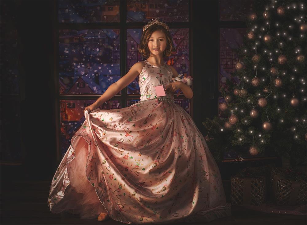 Kate Weihnachten Hintergrund Fenster Schnee Haus von Chain Photography