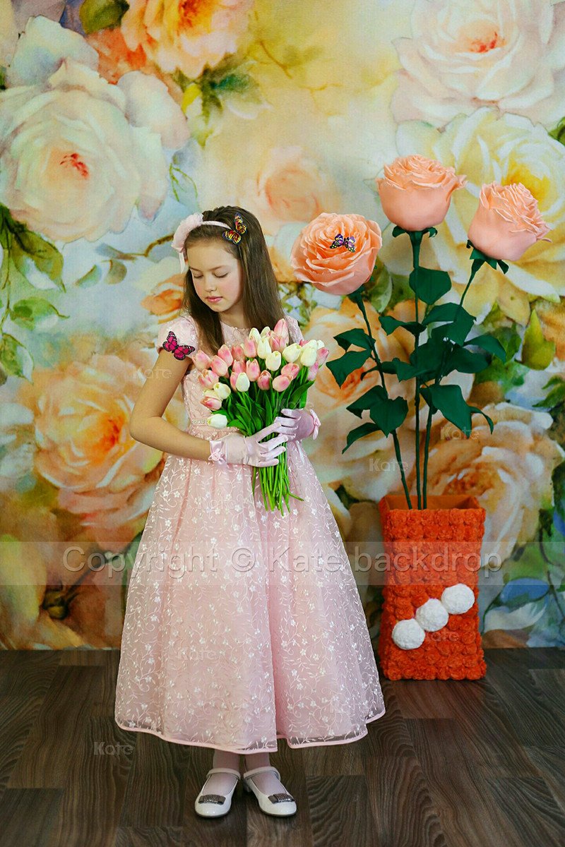 Katebackdrop:Kate Yellow Flowers Background Photography Children Backdrop