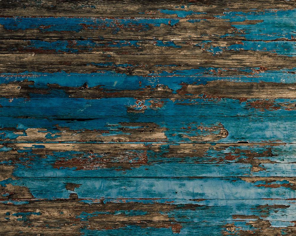 Kate schäbig dunkelblaue Holz Gummibodenmatte
