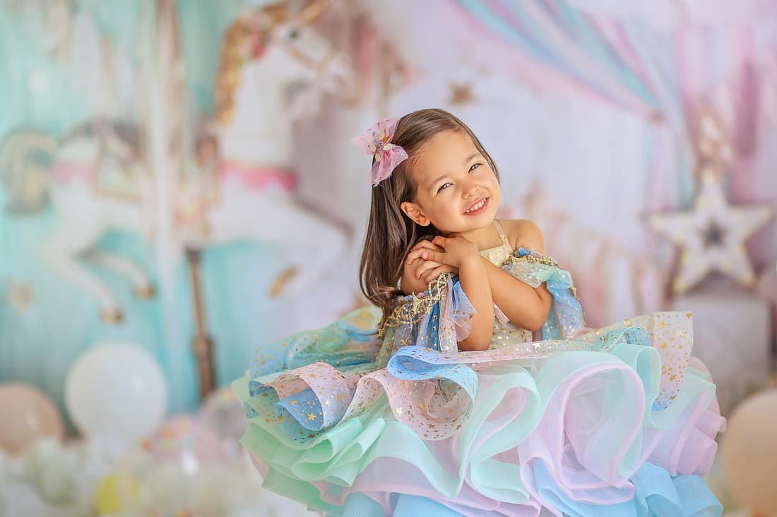 Kate Einhorn Karussell Hintergrund Geburtstag von Mandy Ringe Photography - Kate Backdrop.de