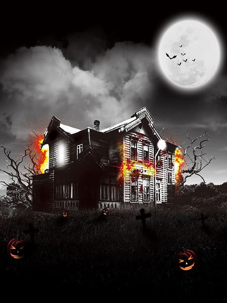 Katebackdrop:Kate Halloween Photography Backdrop Moon Outdoor Background