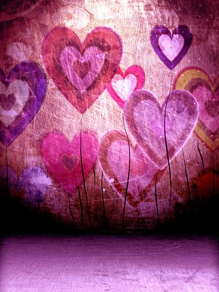 Katebackdrop:Kate Valentine's Day Photography Backdrop Graffiti Heart Photo Studio Props