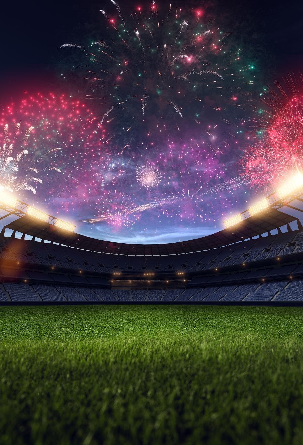 Katebackdrop:Kate Sports Soccer field sport background fireworks World Cup