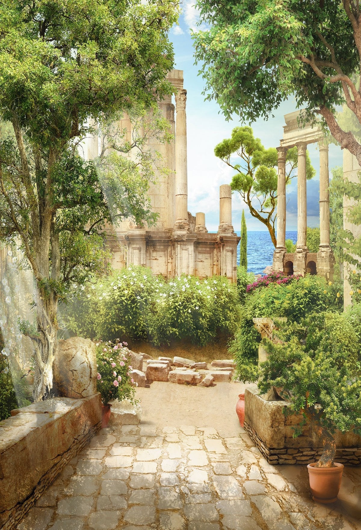 Katebackdrop:Kate Ancient Greek Courtyard Myths Backdrop