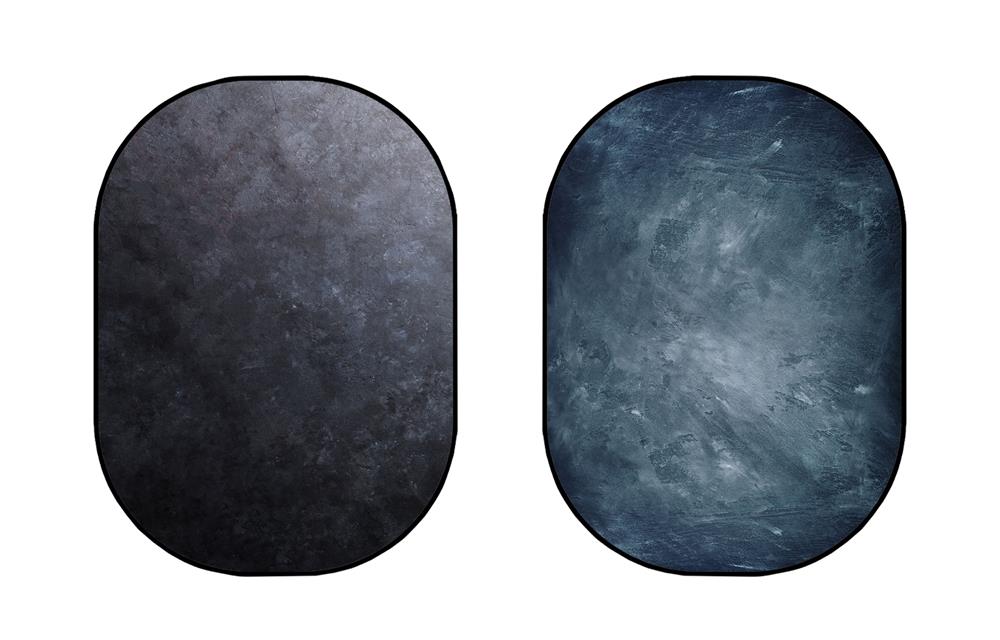 Kate Rust abstrakte Textur / abstrakt grau blaue Textur Falthintergrund Doppelseitig Fotografie 5X6.5ft(1.5x2m)