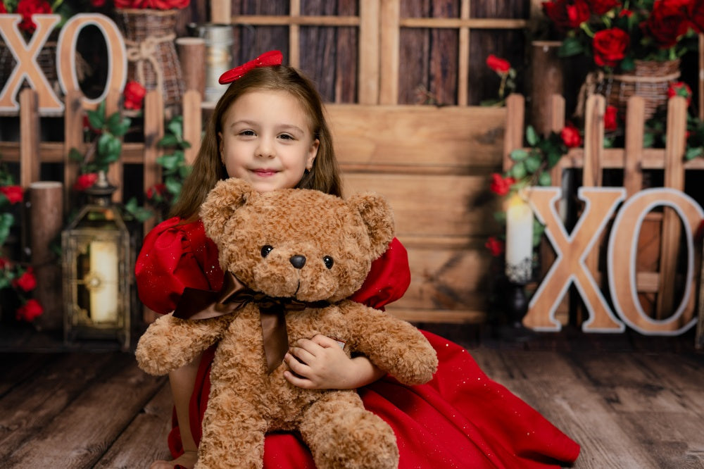 Kate Valentinstag Hintergrund Rose Holz Braun von Emetselch - Kate Backdrop.de