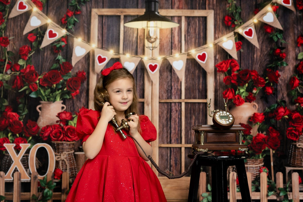 Kate Valentinstag Hintergrund Rose Holz Braun von Emetselch - Kate Backdrop.de