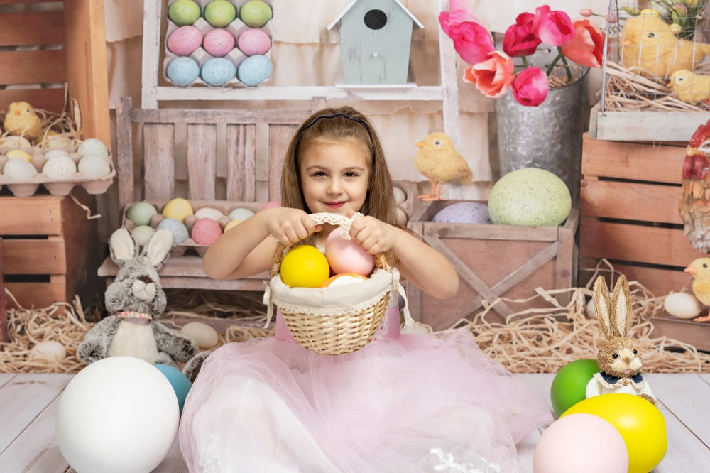Kate Bunte Eier Fröhliche Ostern-Hintergrund - Kate Backdrop.de