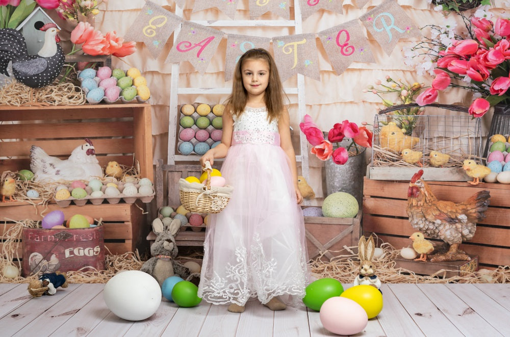 Kate Bunte Eier Fröhliche Ostern-Hintergrund - Kate Backdrop.de