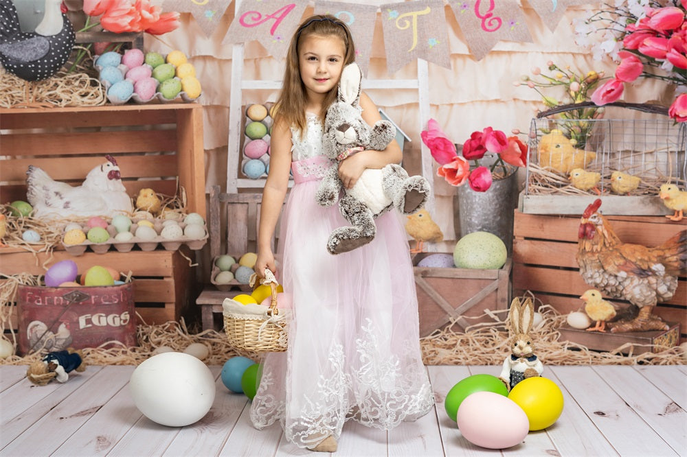 Kate Bunte Eier Fröhliche Ostern-Hintergrund - Kate Backdrop.de