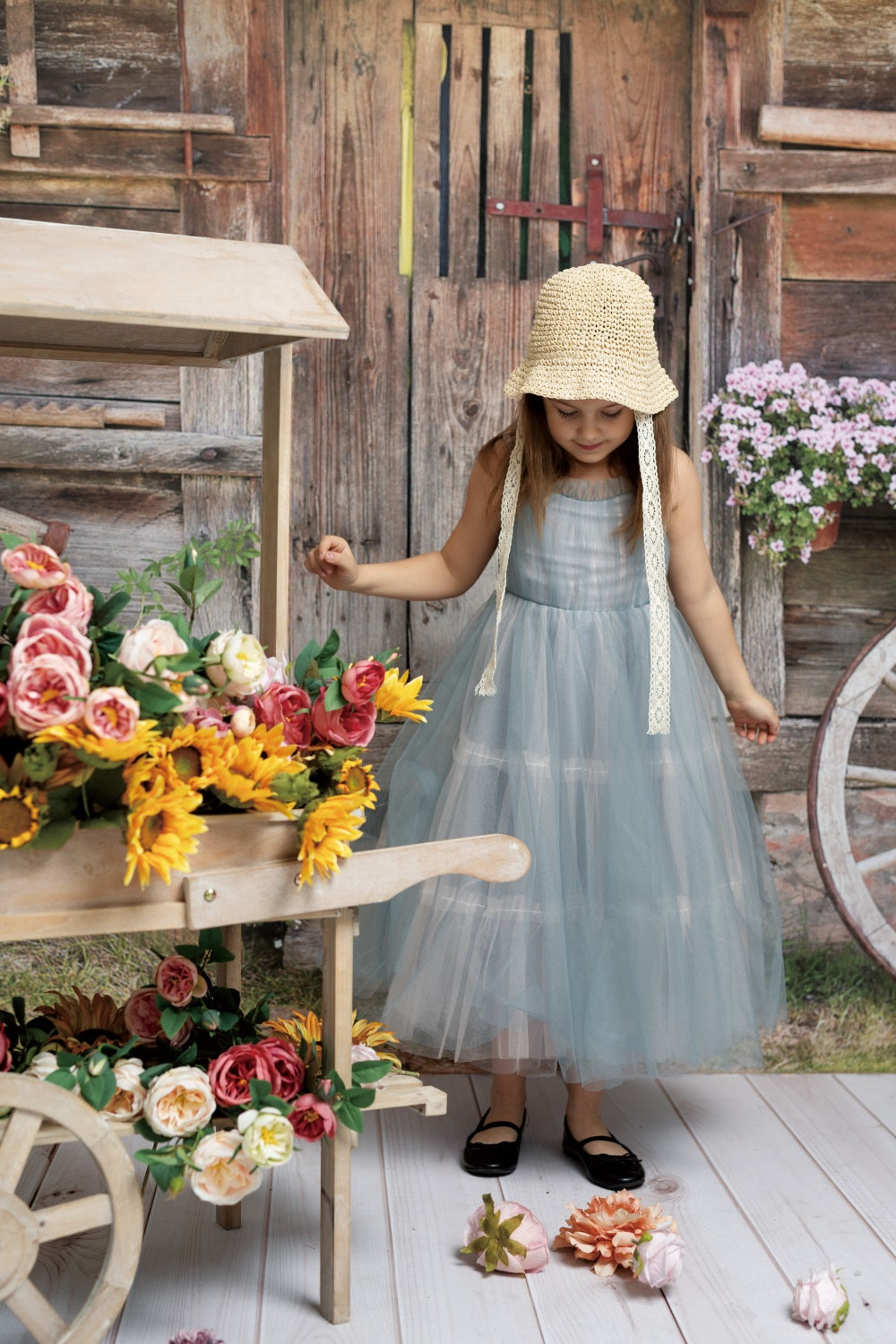 Kate Alte Holzscheune Frühling Hintergrund im Freien für Fotografie - Kate Backdrop.de