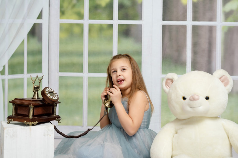 Kate Fenster weißer Vorhang Frühlingshintergrund Entworfen von JS Photography - Kate Backdrop.de