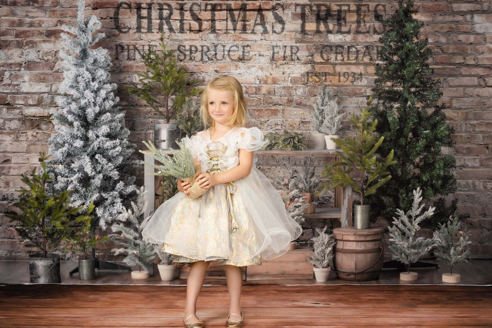 Kate Weihnachten Bauernhof Baum Stand Hintergrund von Mandy Ringe Photography - Kate Backdrop.de