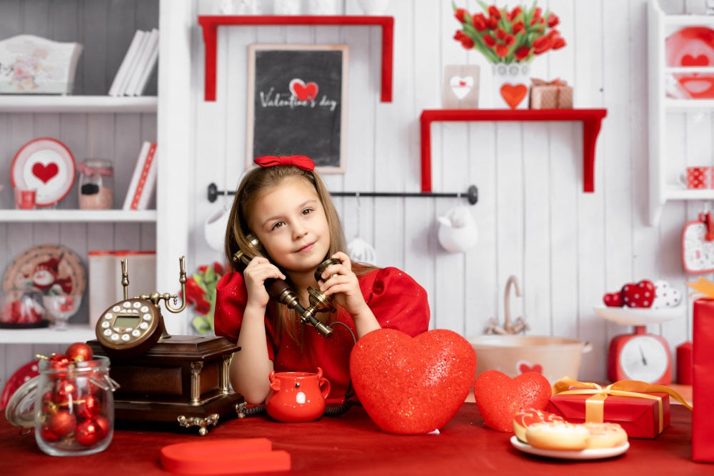 Kate Valentinstag Liebe Backen Küche Hintergrund für die Fotografie - Kate Backdrop.de
