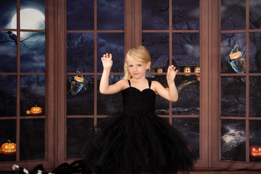 Kate Holz Fenster Halloween Hintergrund von Chain Photography - Kate Backdrop.de