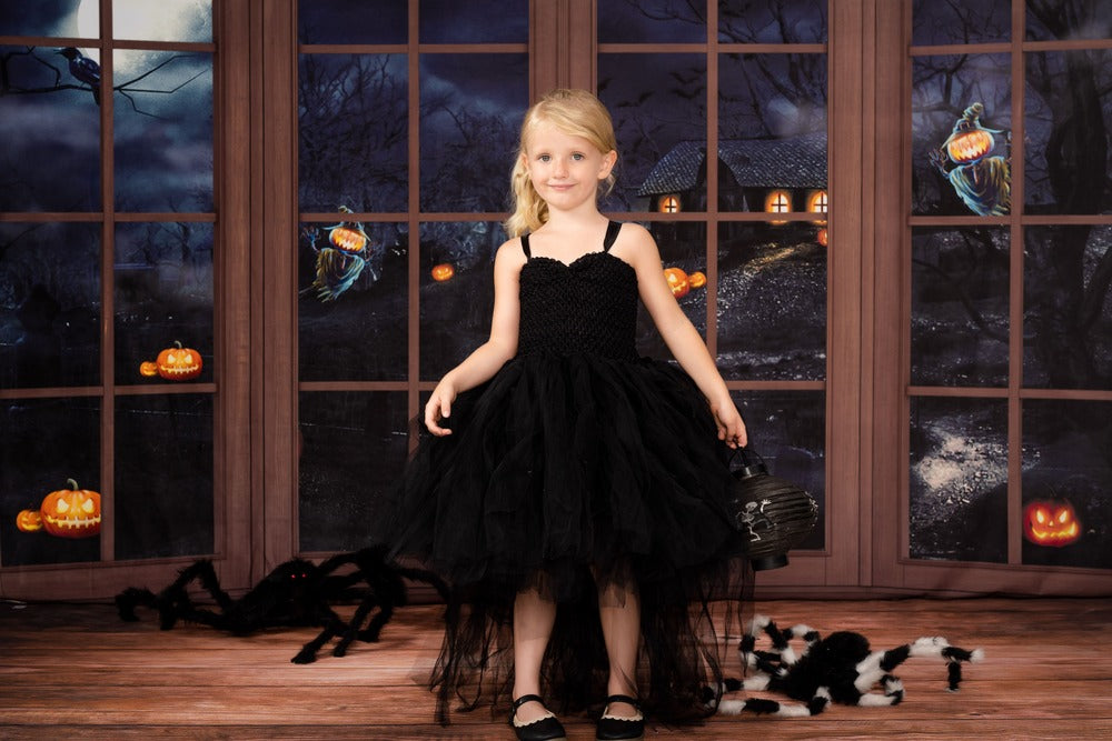 Kate Holz Fenster Halloween Hintergrund von Chain Photography - Kate Backdrop.de