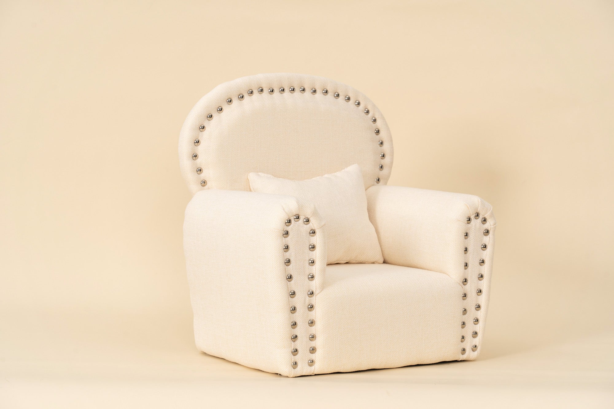 Kate Stoff Beige Mini Sofa mit Niete Neugeborenen Requisiten für die Fotografie - Kate Backdrop.de