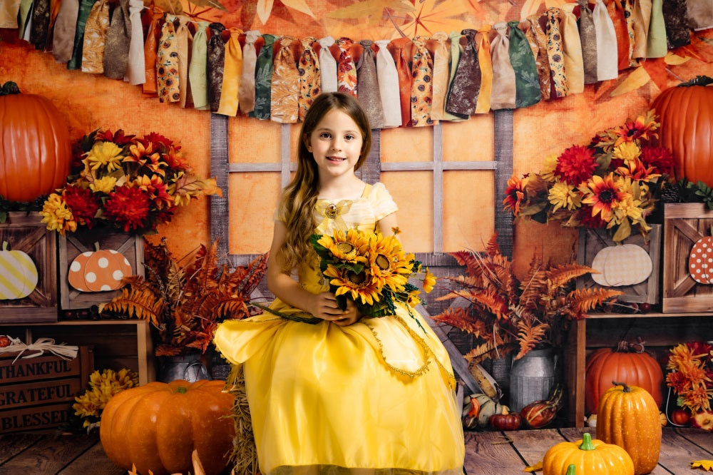 Kate Herbst Ernte Ahorn Blatt und Kürbis Hintergrund für Fotografie - Kate Backdrop.de