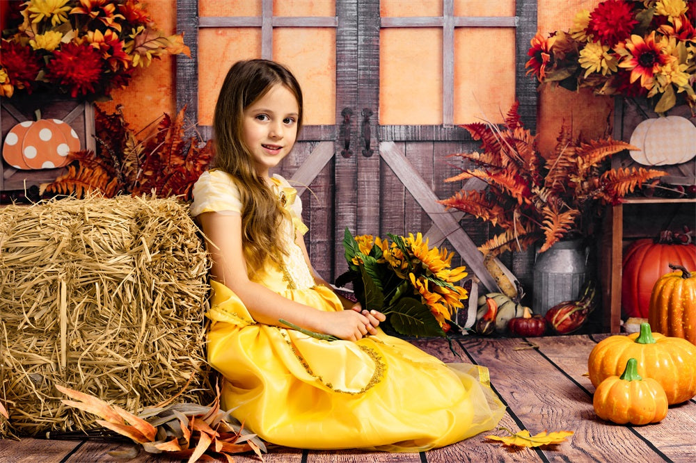 Kate Herbst Ernte Ahorn Blatt und Kürbis Hintergrund für Fotografie - Kate Backdrop.de