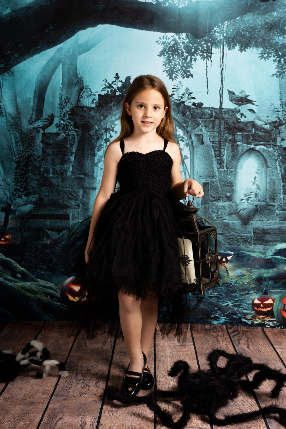 Kate Herbst Kürbis Hintergrund Wald für Fotografie Halloween - Kate Backdrop.de