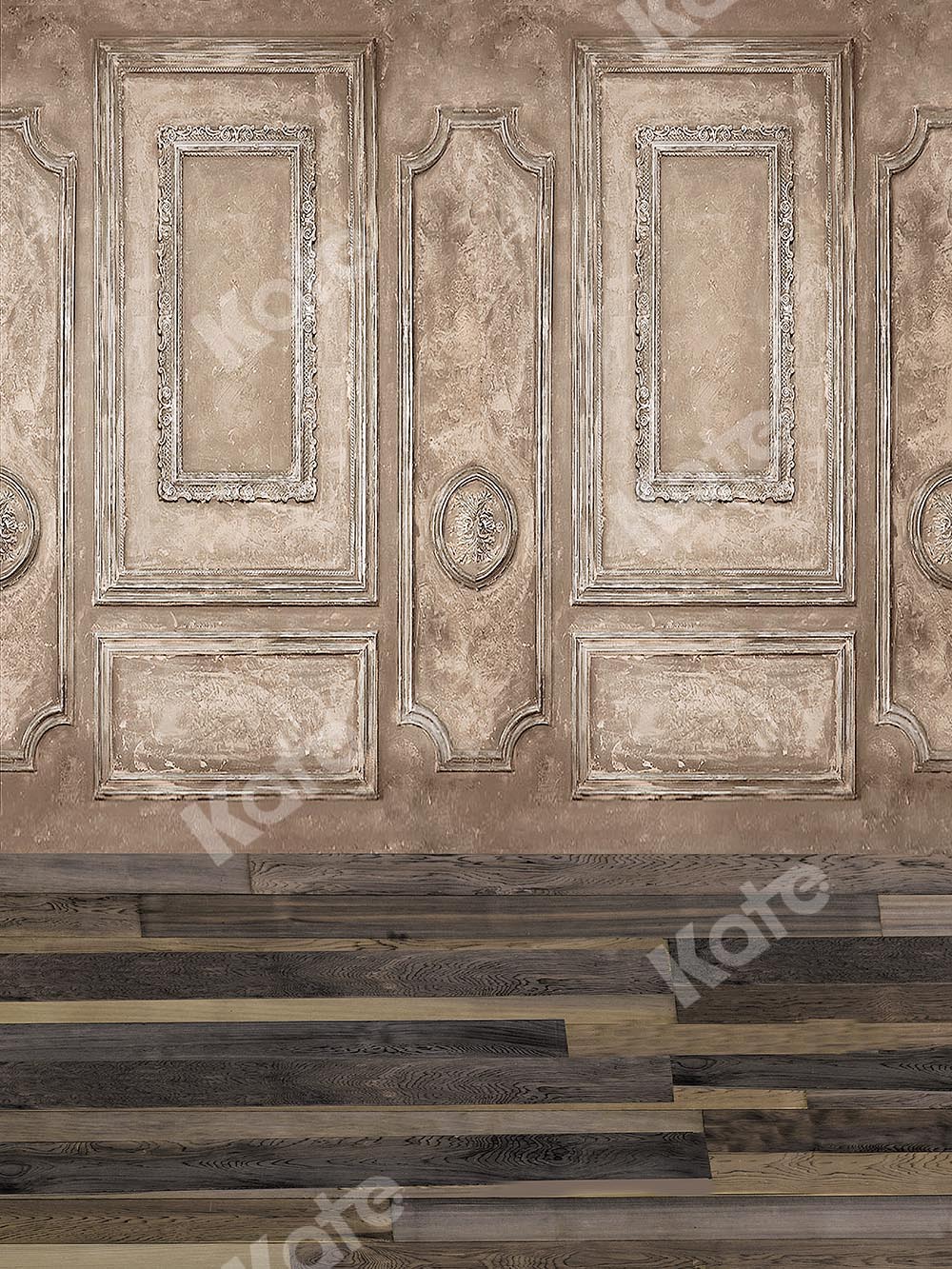 Kate Retro Wand mit Holz Boden Hintergrund Entworfen von Chain Photography - Kate Backdrop.de