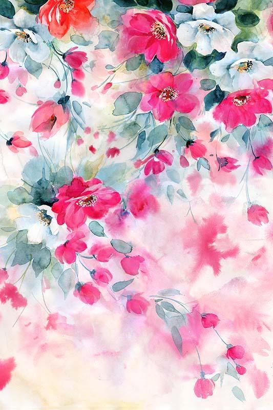 Kate Frühling Fine Art weiß rot Blumen Hintergrund von Chain Photography - Kate Backdrop.de