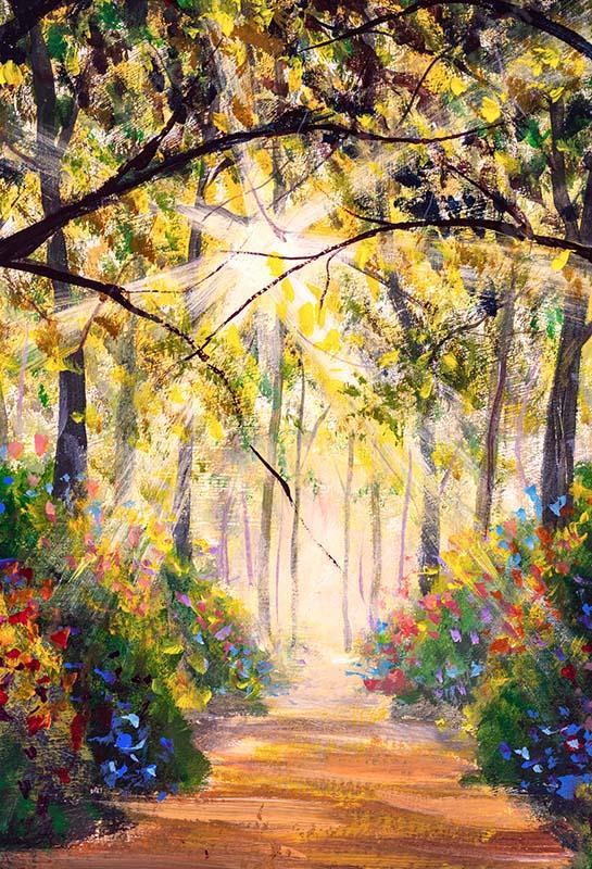 Kate Fine Art Hainpfad Frühling Herbst Hintergrund Landschaft von GQ - Kate Backdrop.de